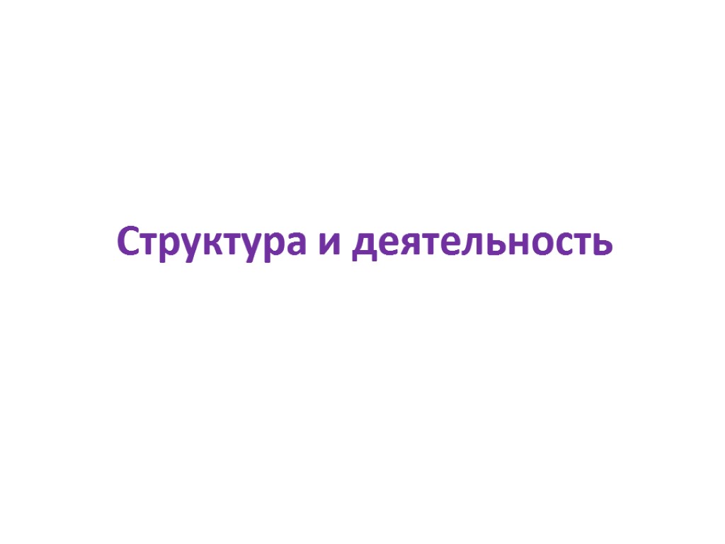 Структура и деятельность